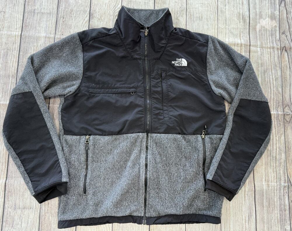 The North Face DENALI Black/Grey Full-Zip Fleece Polartec Jacket Size Medium